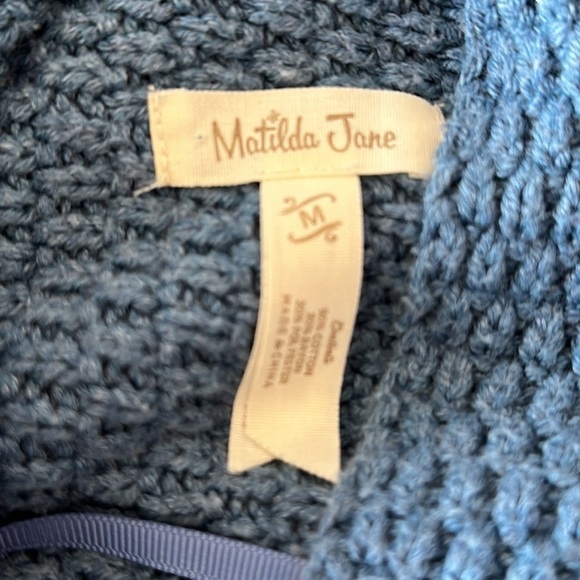 Matilda Jane Asymmetric Hem Convertible Cowl Neck Waterfall Cardigan Size Medium - Picture 9 of 11